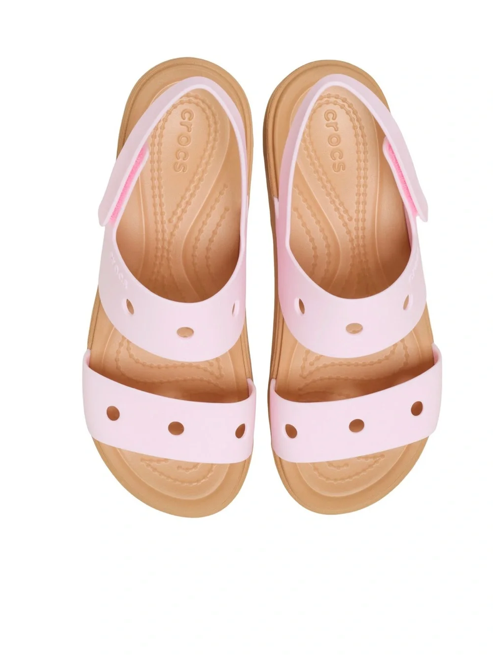 CROCS kids brooklyn Pastel Pink Slingback Platform Sandals junior 6
